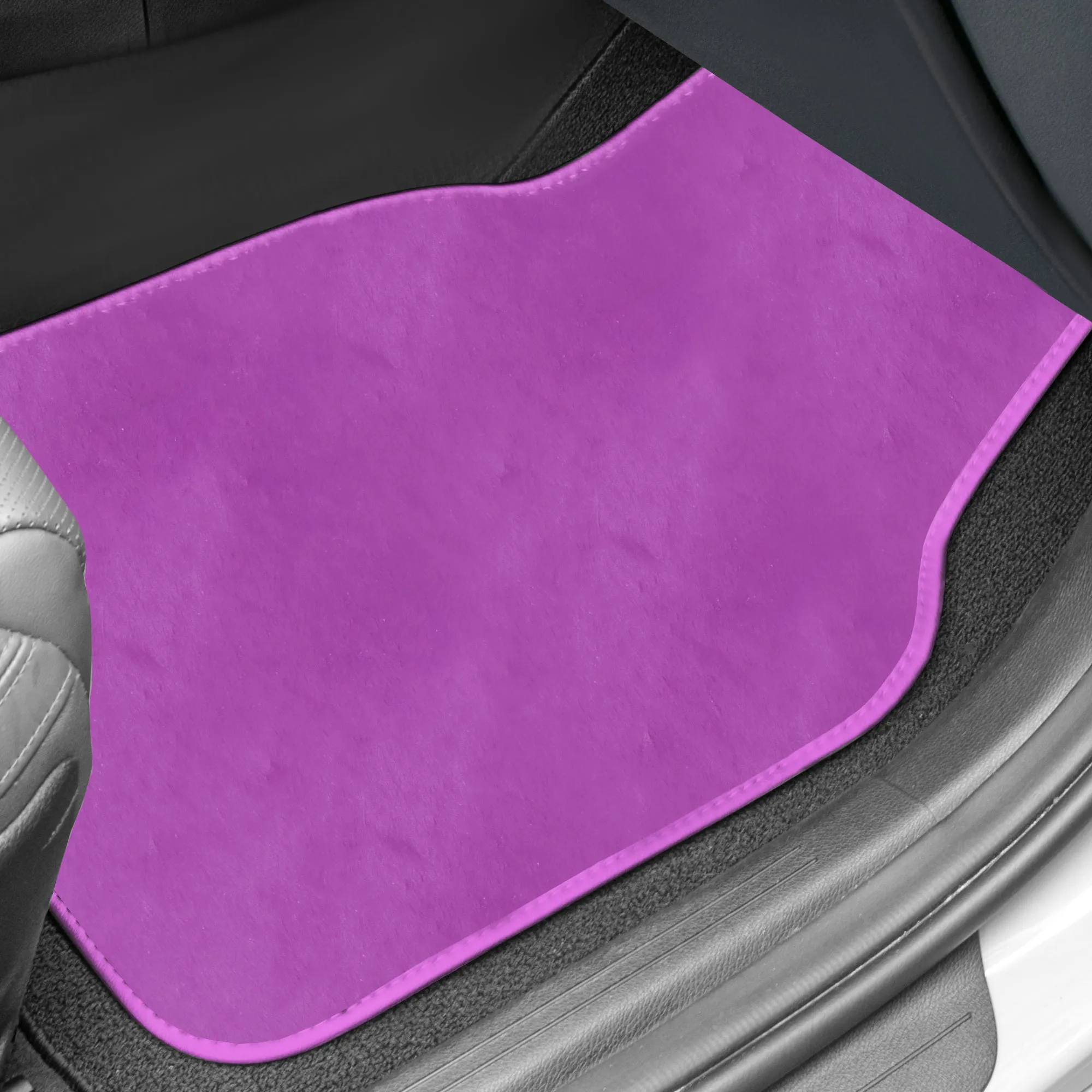 Doe16 Faux Rabbit Fur Non-Slip Floor Mats - Full Set Purple