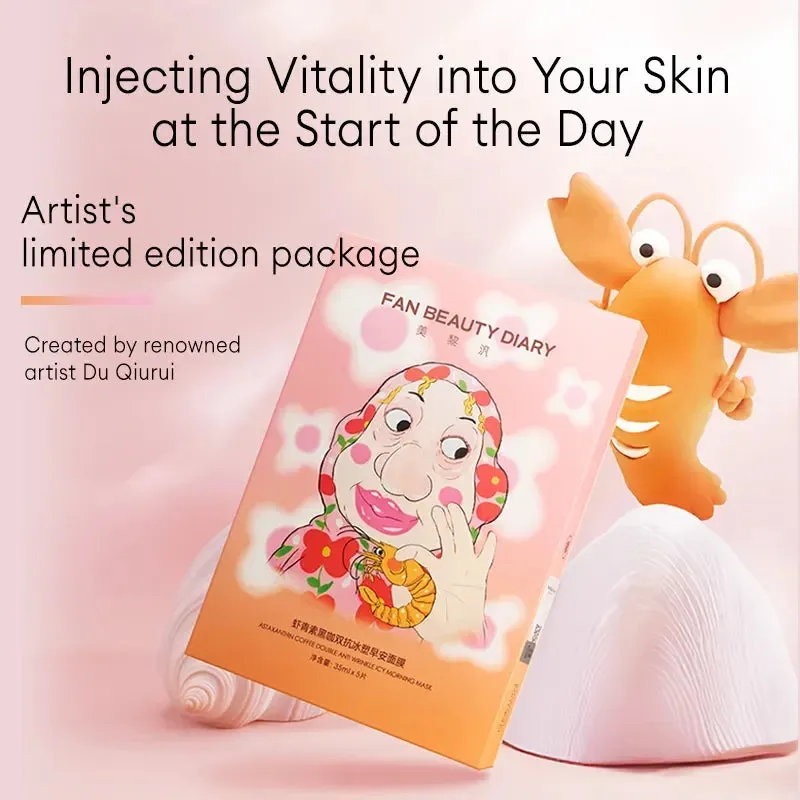 Fan Beauty Astaxanthin Coffee Double Anti Wrinkle Icy Morning Mask 5pcs