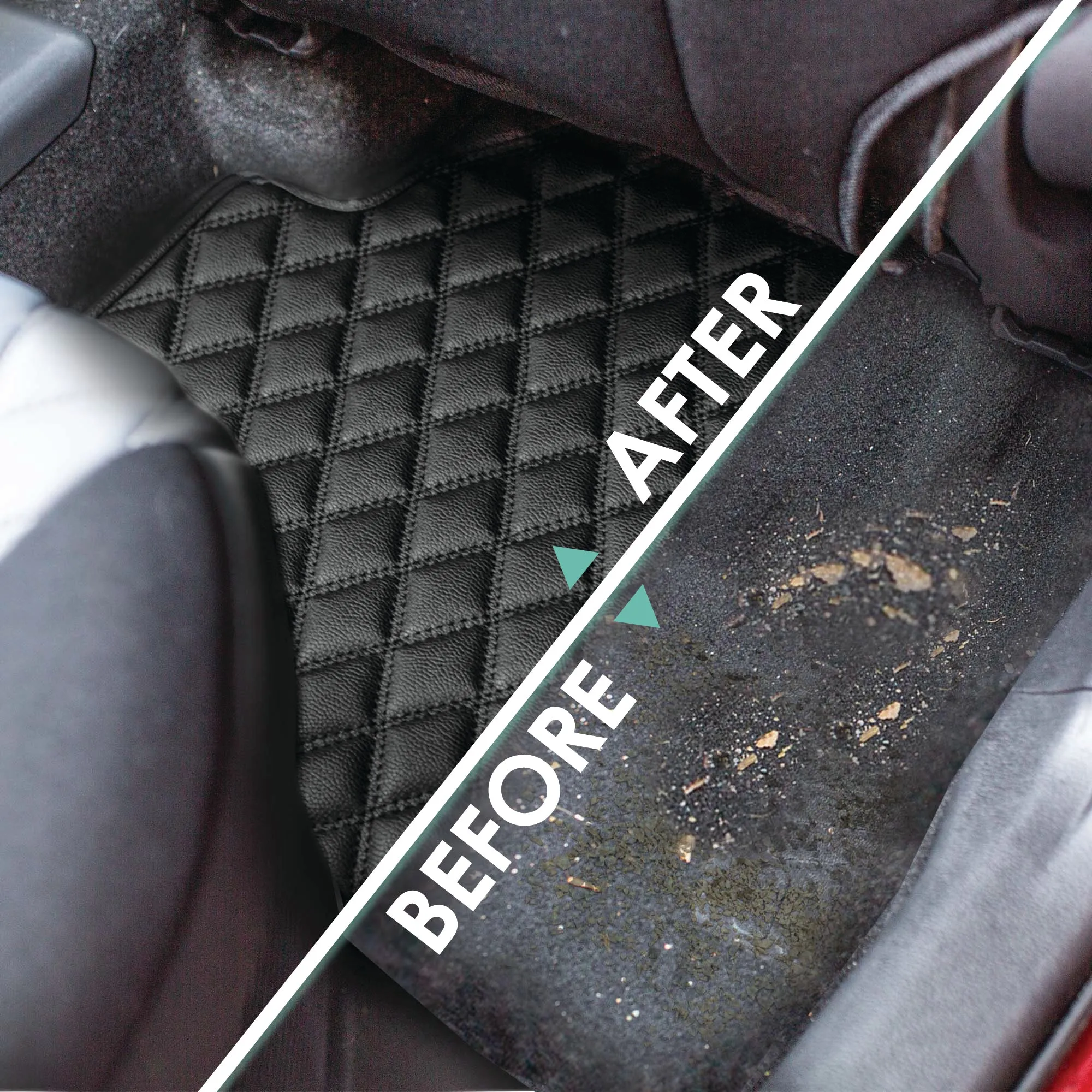 Faux Leather Custom-Fit Floor Mats for 2019-2022 Toyota Rav4- Black