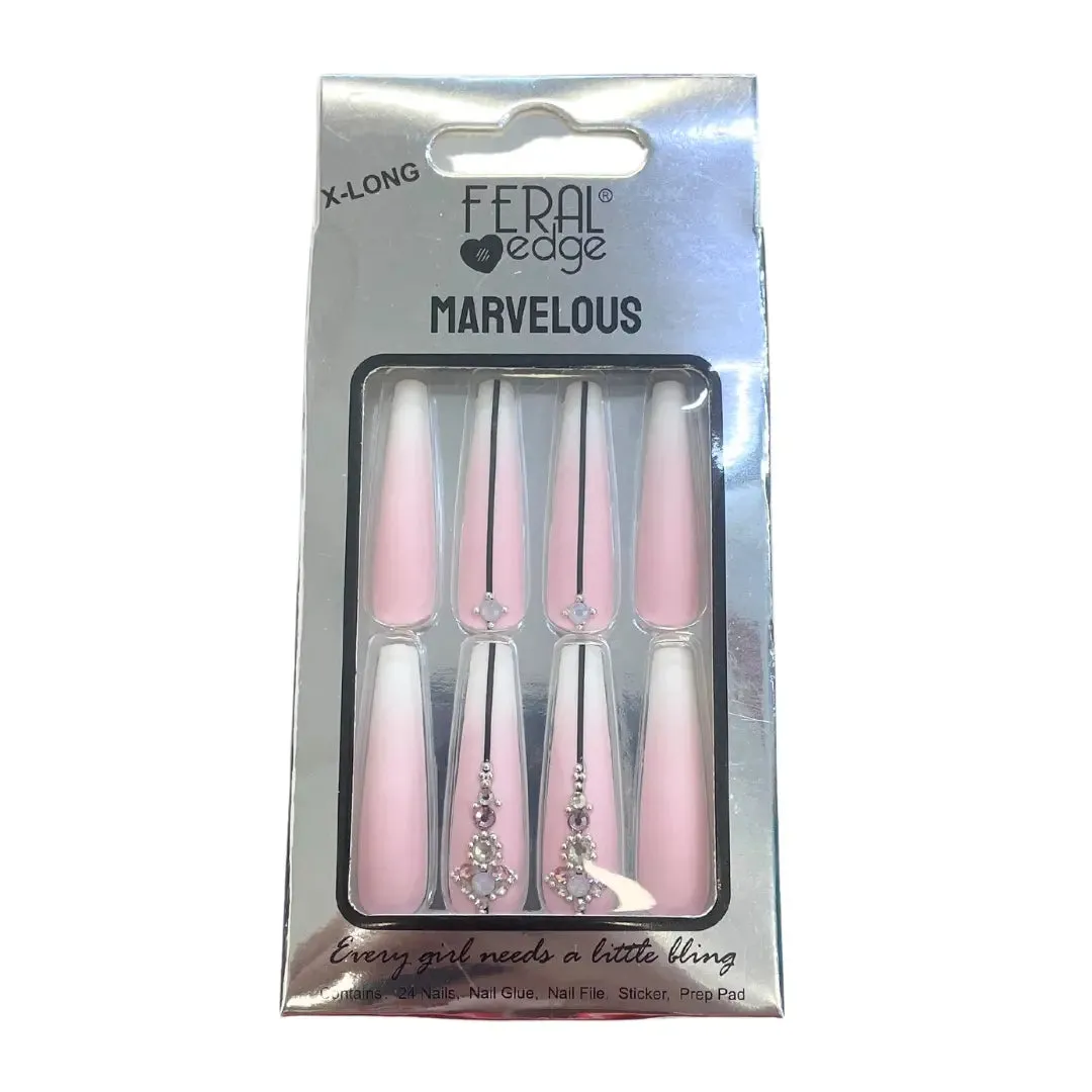 Feral Edge High Quality Press on Nails Extra Long Marvelous - Choose Your Style