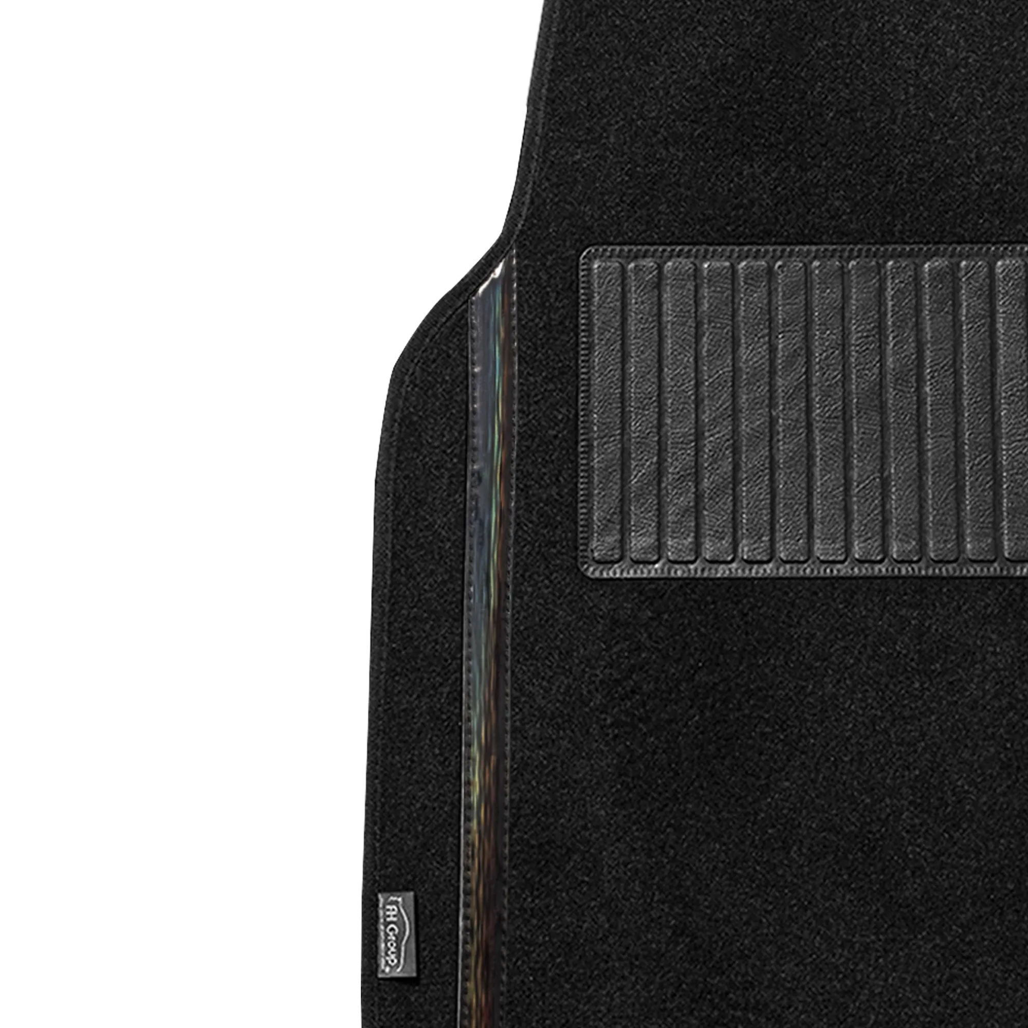 Galaxy13 Metallic Stripe Non-Slip Carpet Floor Mats - Full Set Black