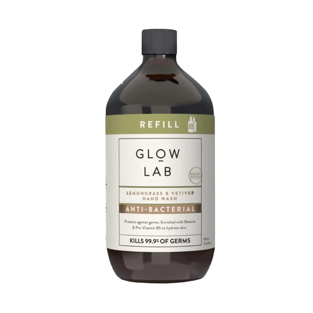 Glow Lab Handwash Refill Anti Bacterial Lemongrass & Vetiver 900ml