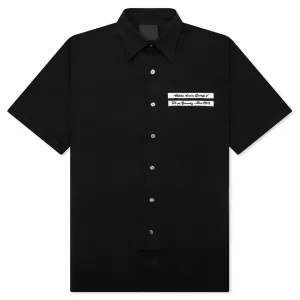 Gros Grain in Poplin Shirt - Black