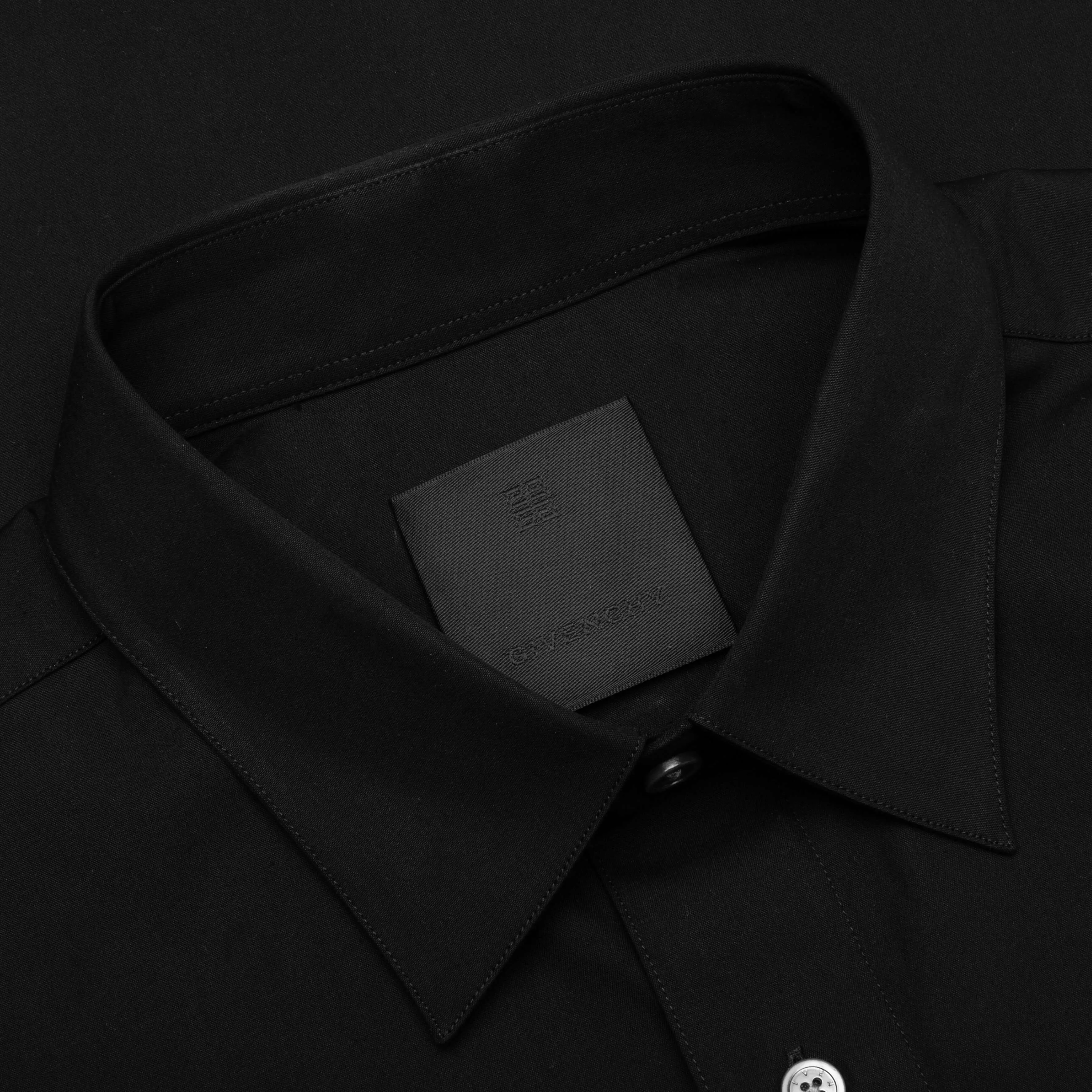 Gros Grain in Poplin Shirt - Black