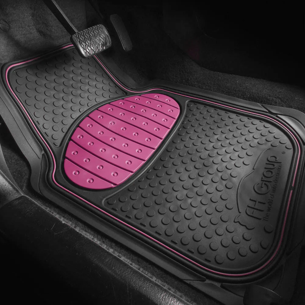 Heavy Duty ClimaProof Trimmable Touchdown Non-Slip Rubber Floor Mats Pink