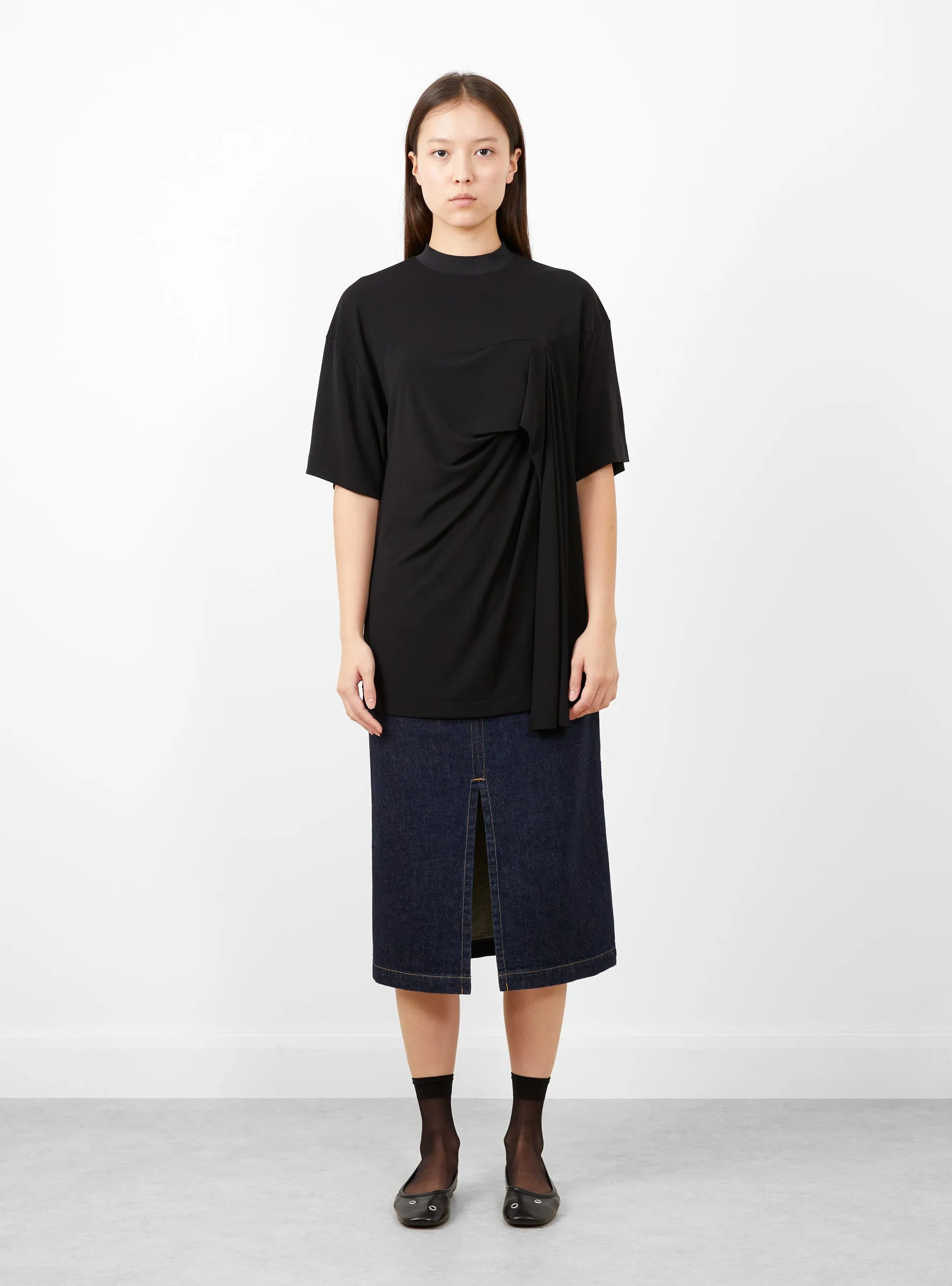 High Twist Smooth Jersey Top Black