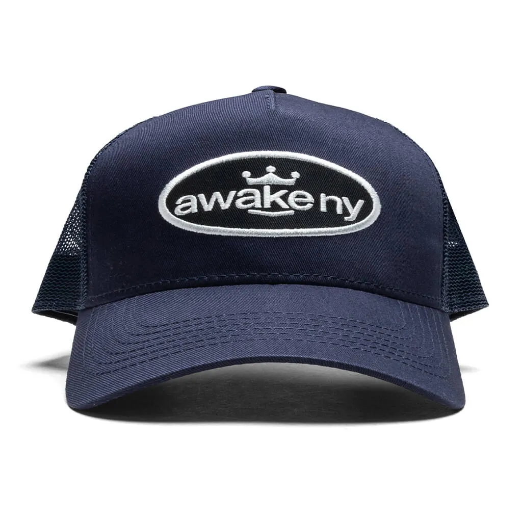 King Logo Trucker Hat - Navy