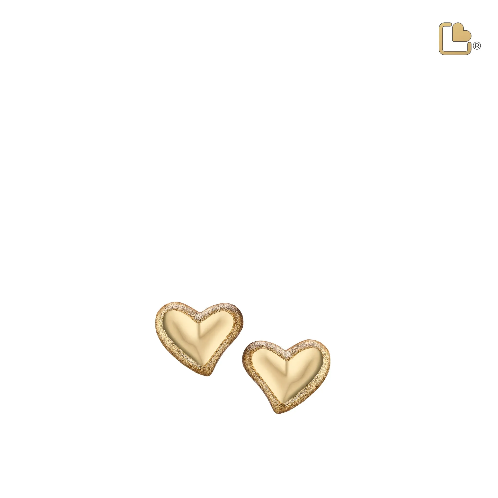 Leaning Heart Gold Vermeil Sterling Silver Stud Earrings