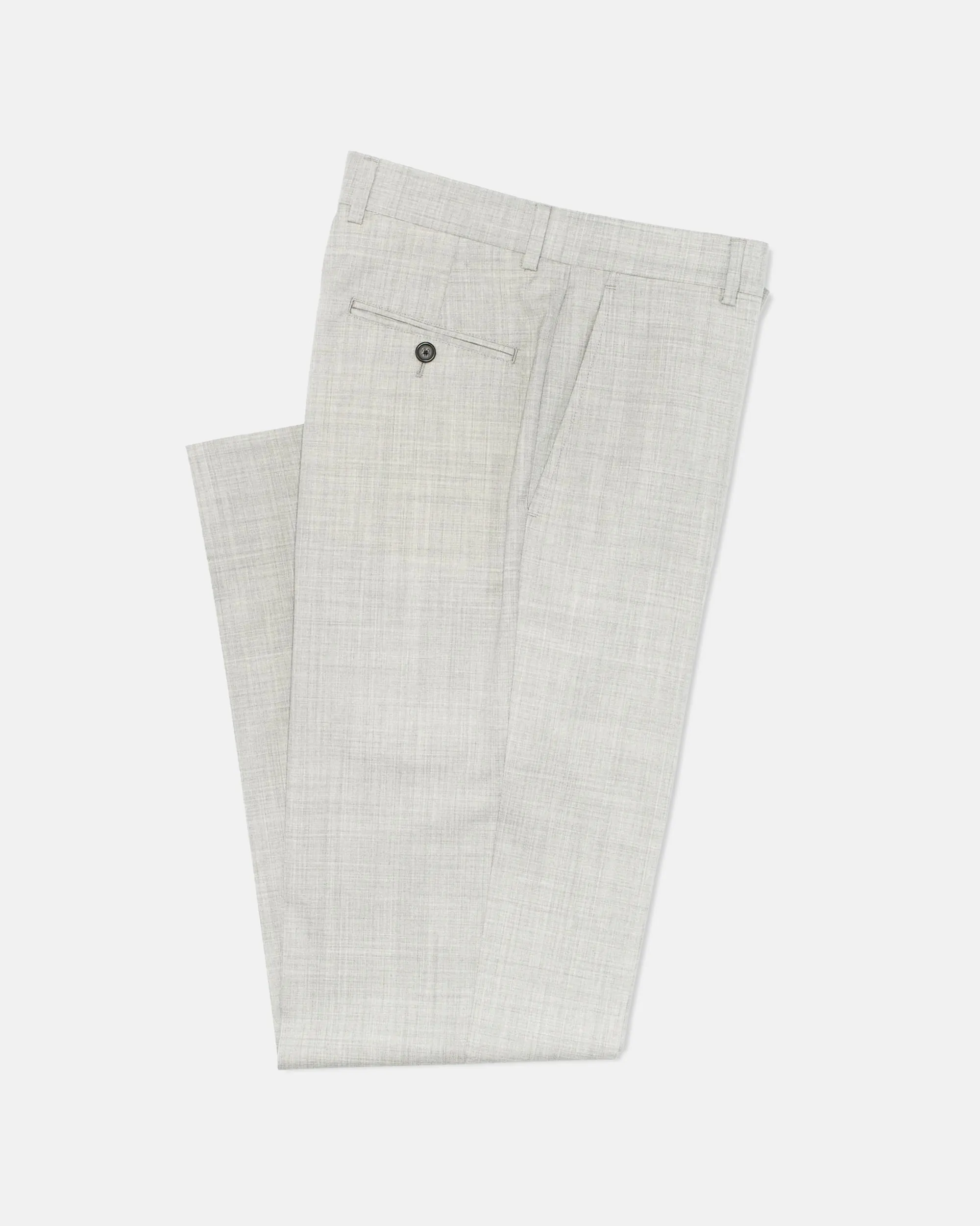 LIGHT GREY TROPICAL WOOL TROUSERS