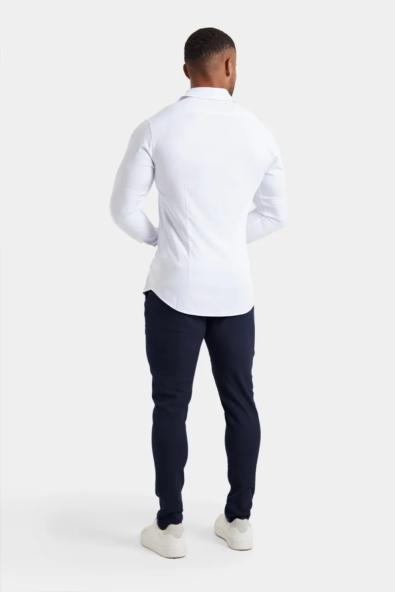 Linen-Blend Pants in Navy