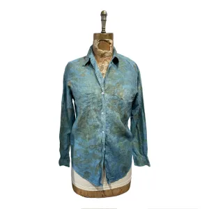 Linen long sleeve indigo over dyed  ecodye.