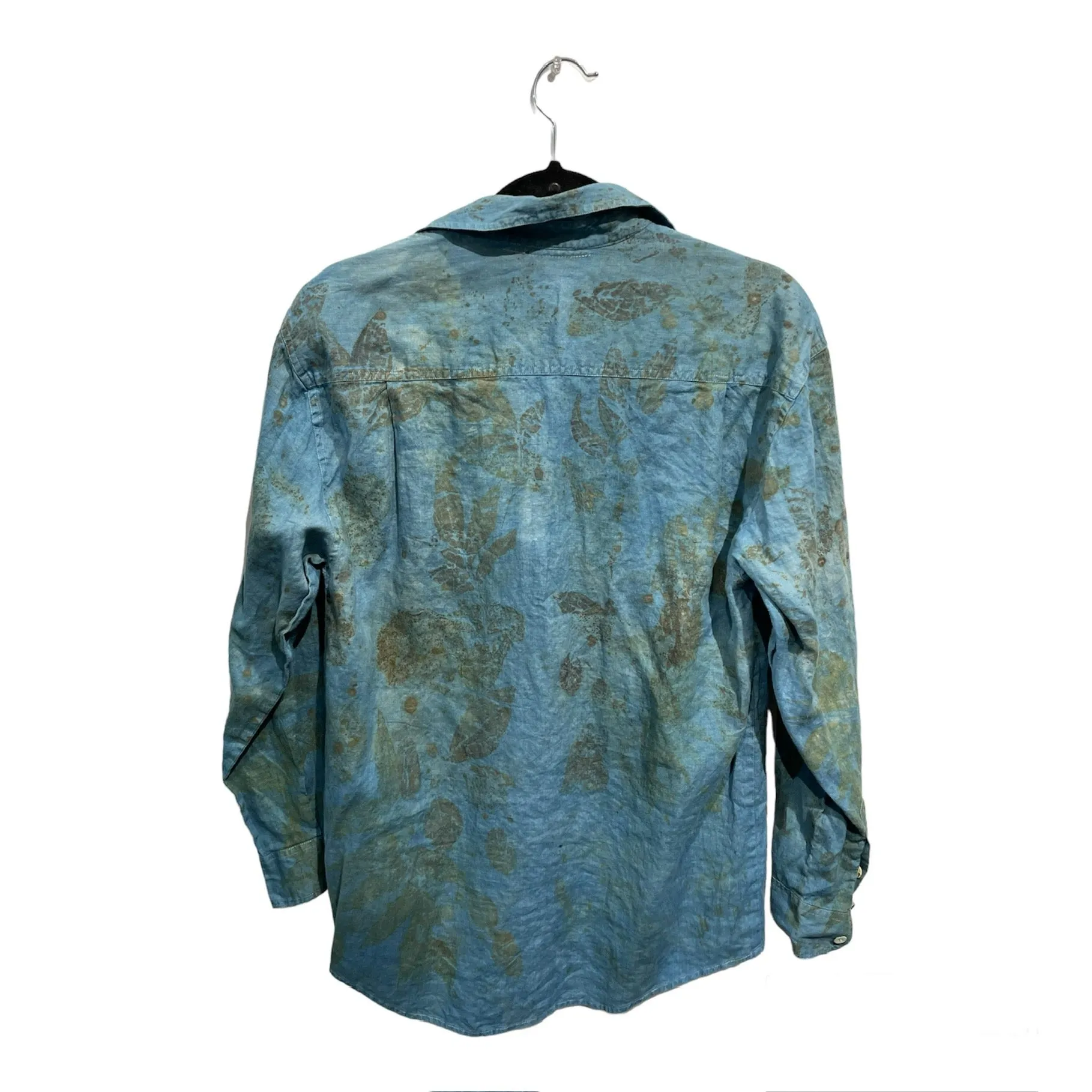 Linen long sleeve indigo over dyed  ecodye.