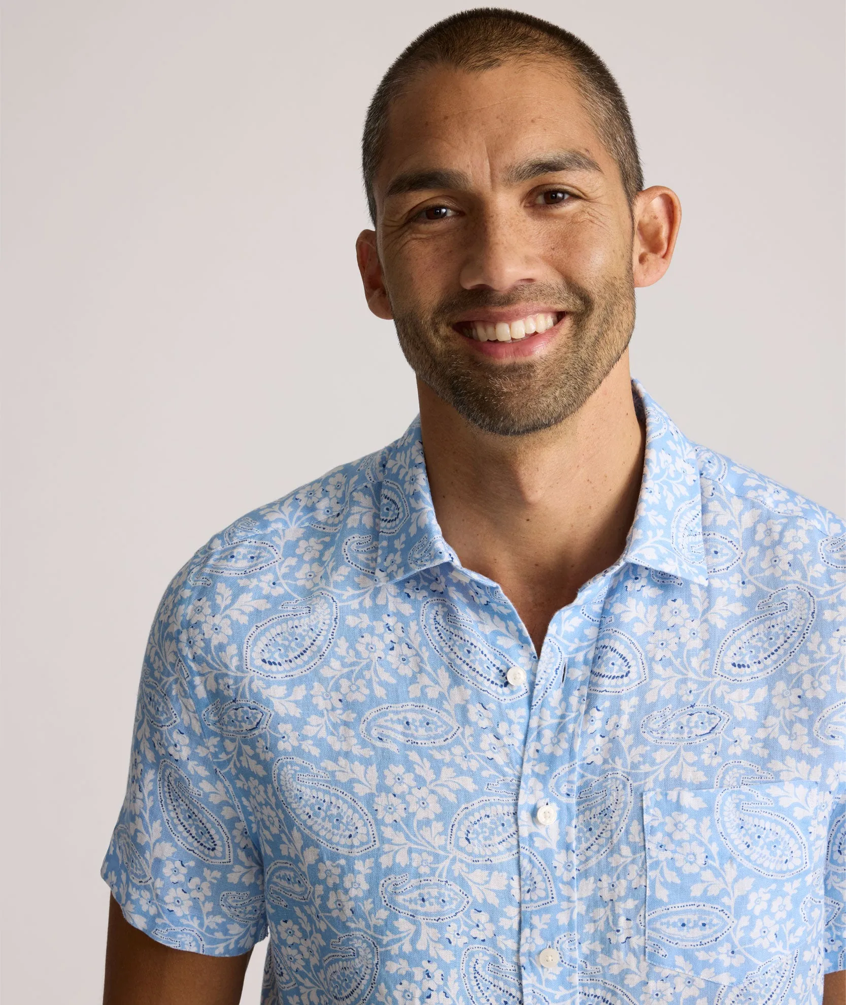 Linen Short-Sleeve Turner Shirt