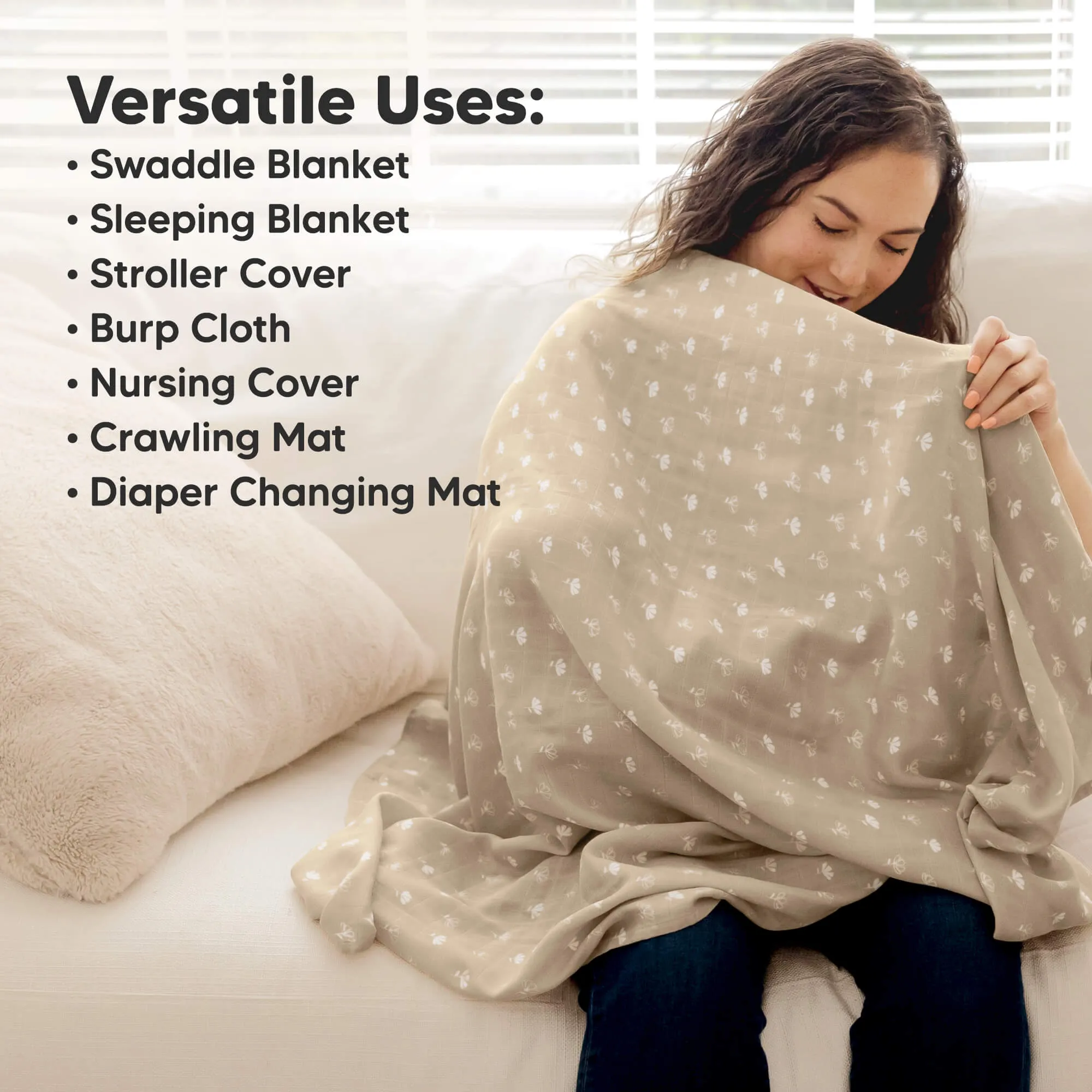 Lumi Muslin Swaddle Blankets (Wild Bloom)