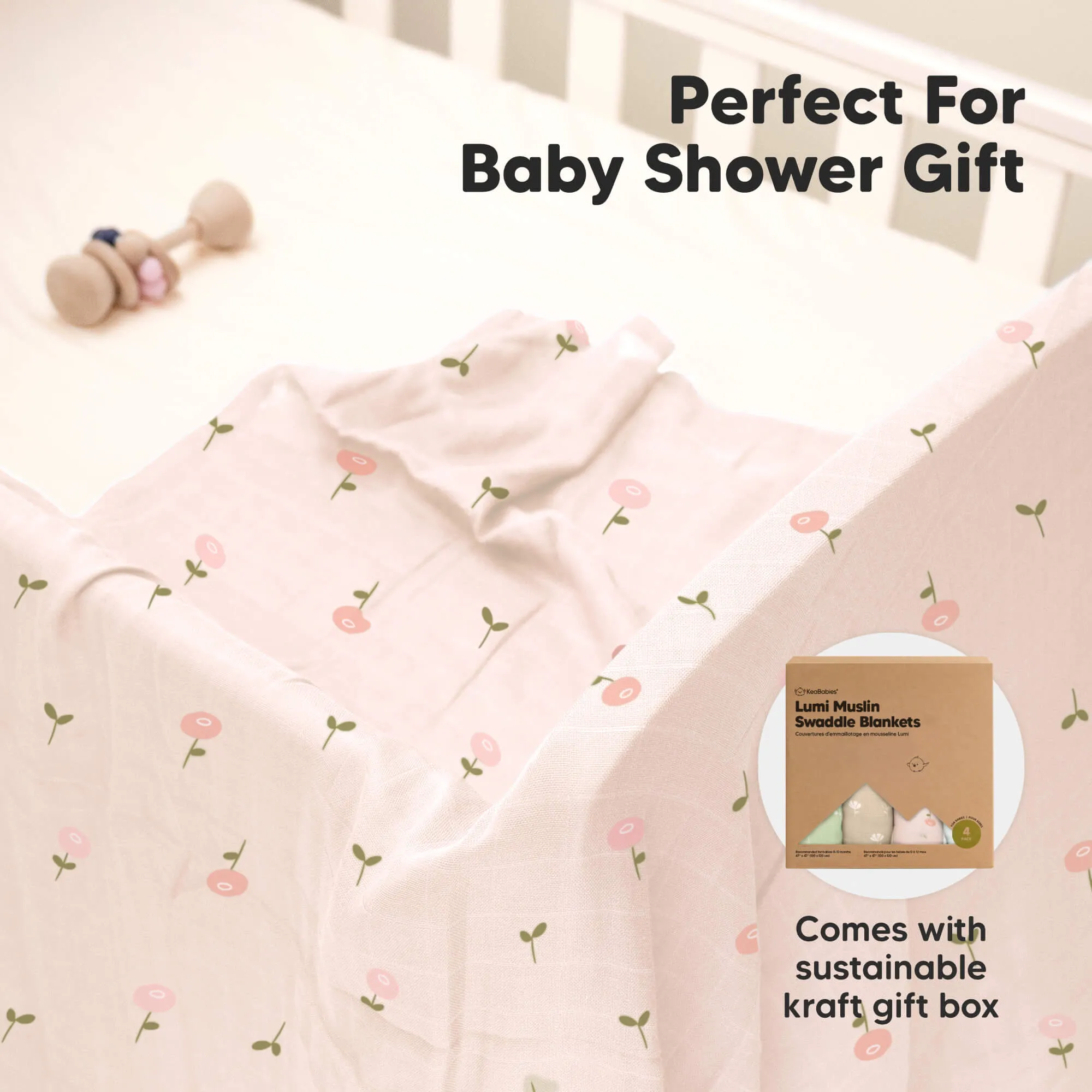 Lumi Muslin Swaddle Blankets (Wild Bloom)