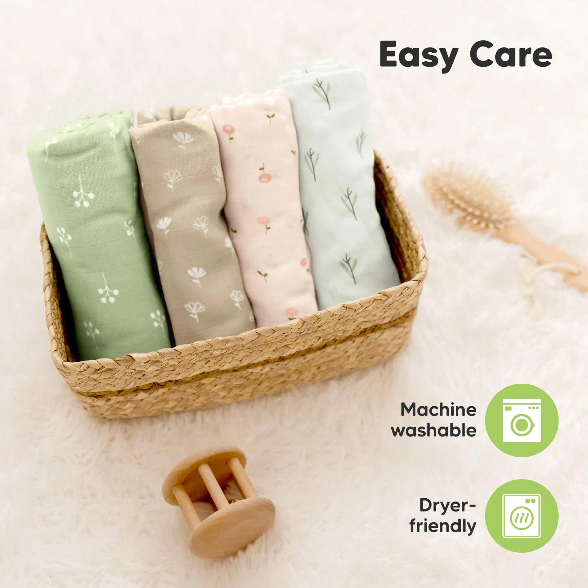 Lumi Muslin Swaddle Blankets (Wild Bloom)