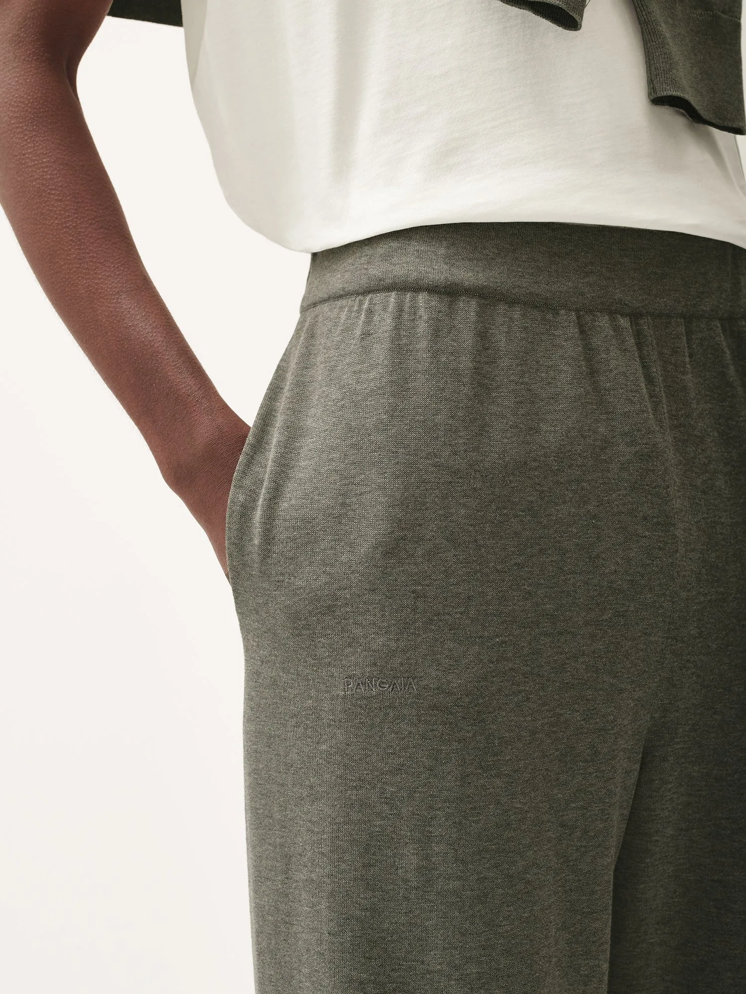 Mens DNA Knitted Straight Leg Track Pants—grey marl