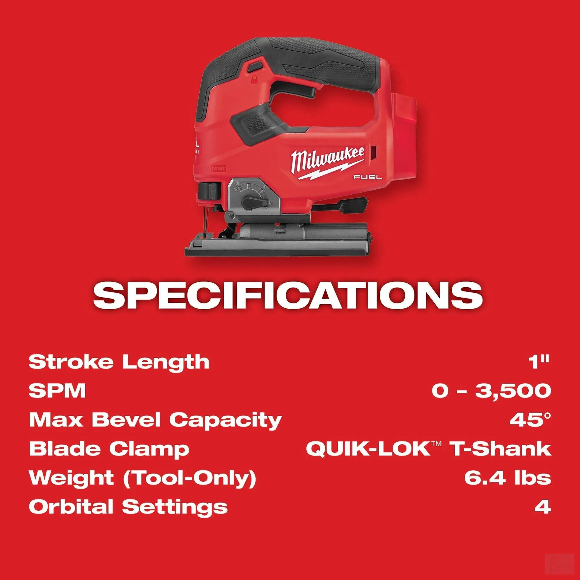 Milwaukee M18 FUEL™ D-Handle Jig Saw (Tool Only) 2737-20