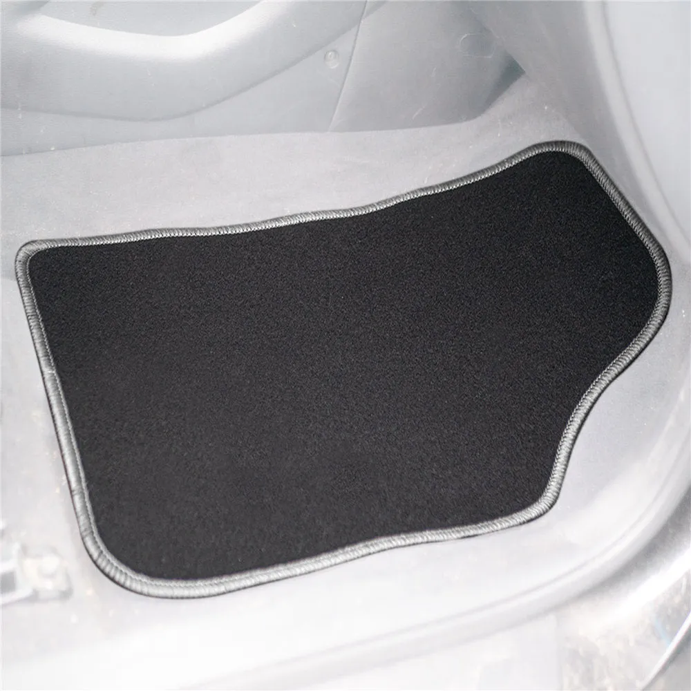 Mod Non-Slip Carpet Floor Mats with Colorful Stitching - Full Set Gray