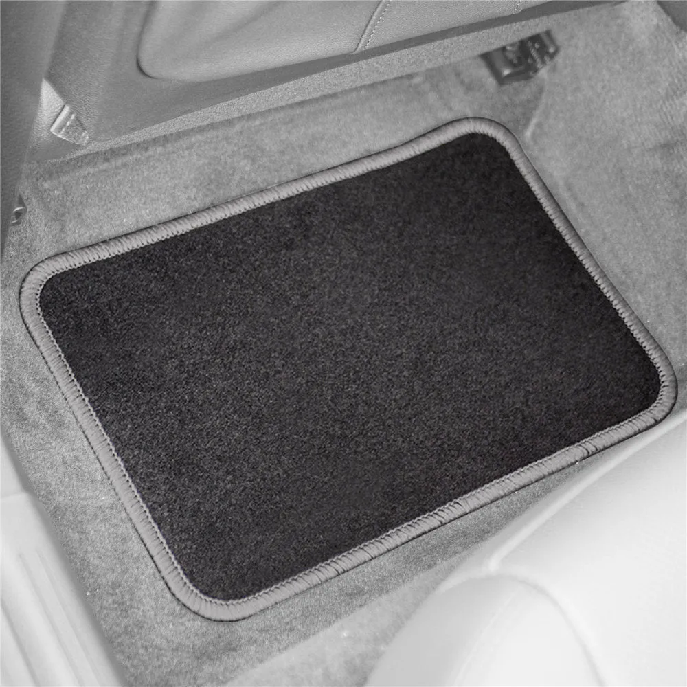 Mod Non-Slip Carpet Floor Mats with Colorful Stitching - Full Set Gray