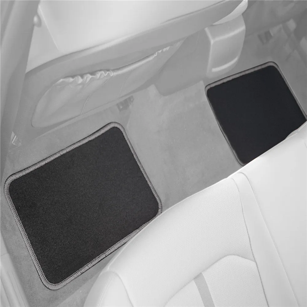 Mod Non-Slip Carpet Floor Mats with Colorful Stitching - Full Set Gray