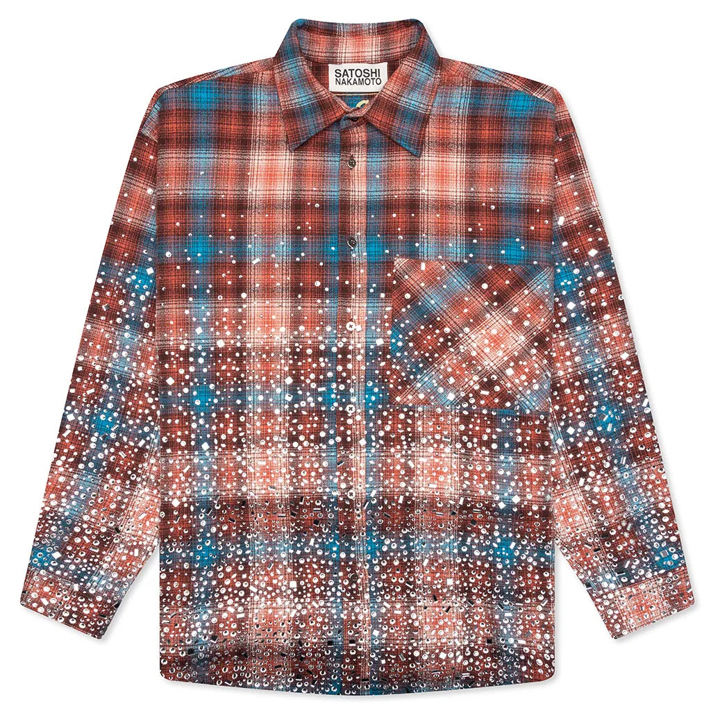 Other Scenes Shattered Glass Flannel - Red/Blue