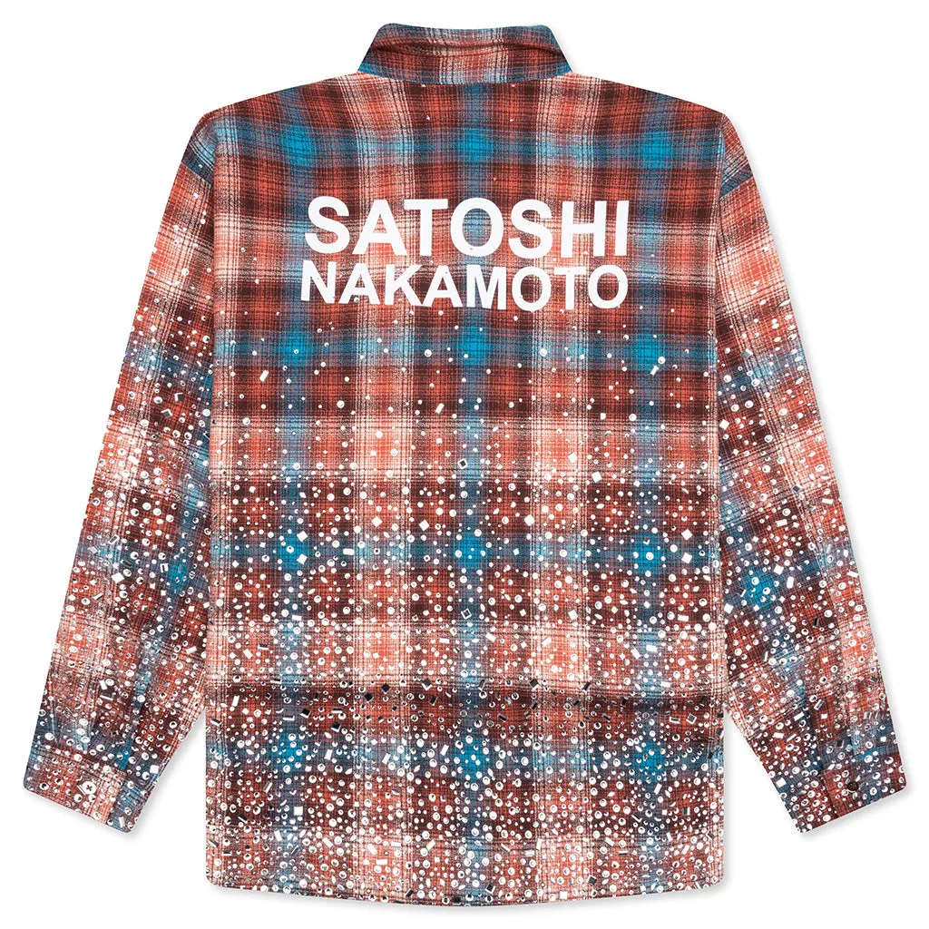 Other Scenes Shattered Glass Flannel - Red/Blue