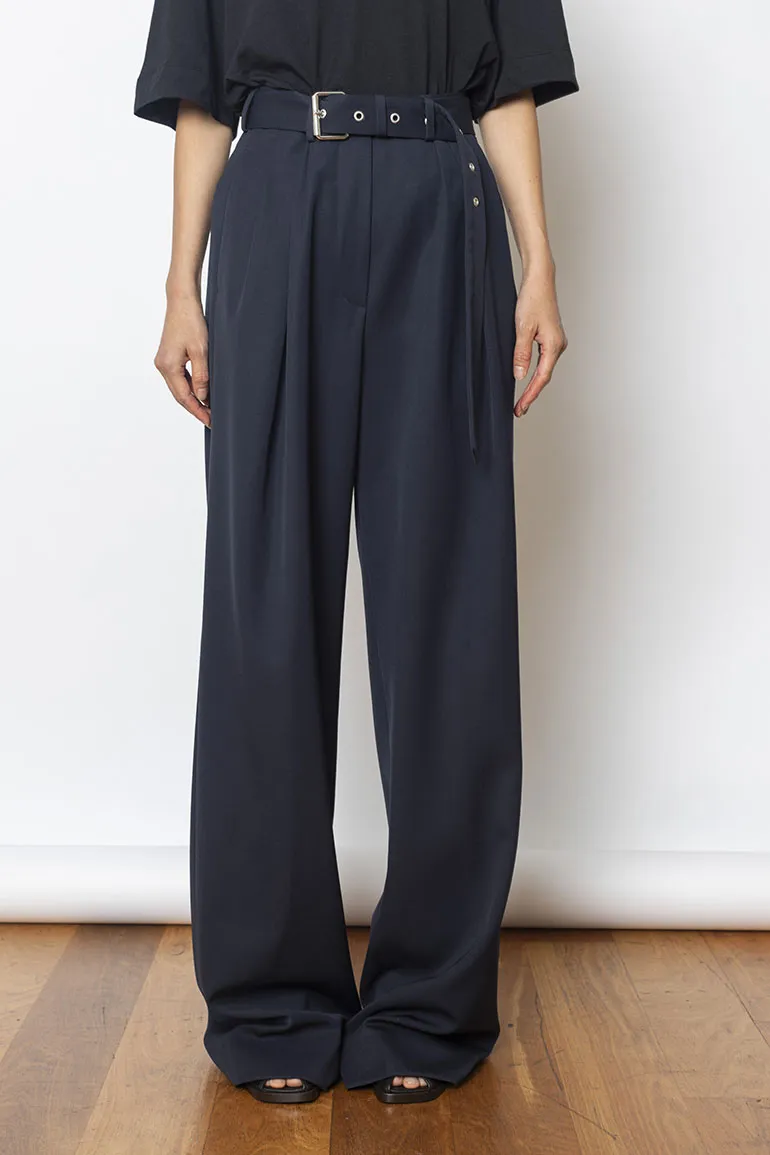 Peaches Wool Gabardine Pants - Navy