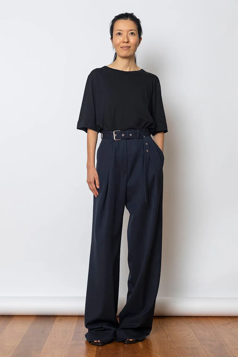 Peaches Wool Gabardine Pants - Navy