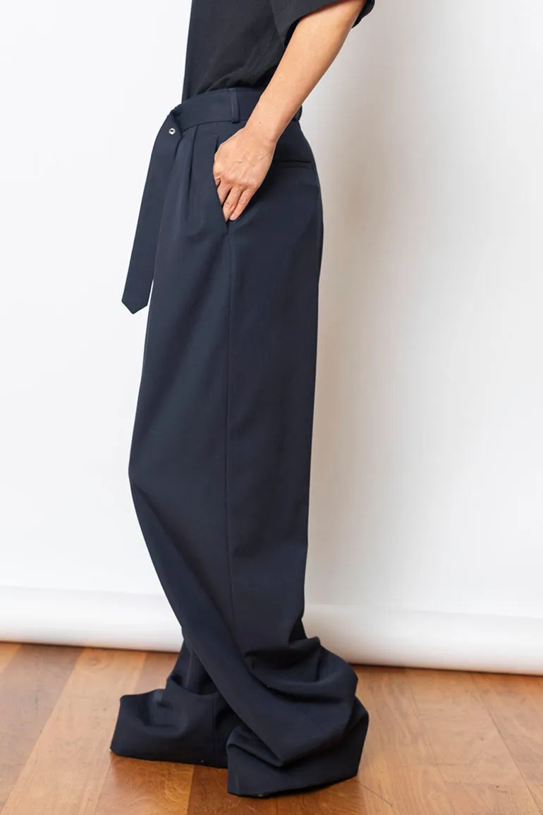 Peaches Wool Gabardine Pants - Navy