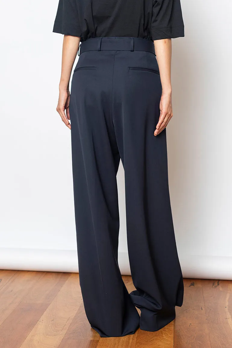 Peaches Wool Gabardine Pants - Navy