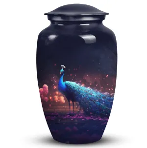 Peacock Themed Large Cremation Urn for Cherished Mother