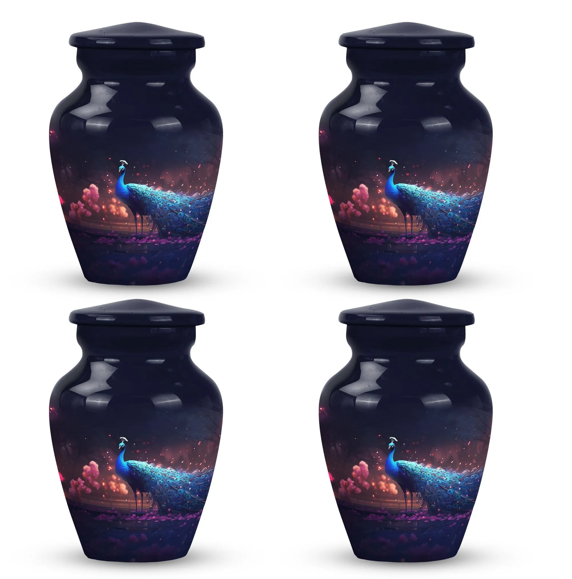 Peacock Themed Large Cremation Urn for Cherished Mother