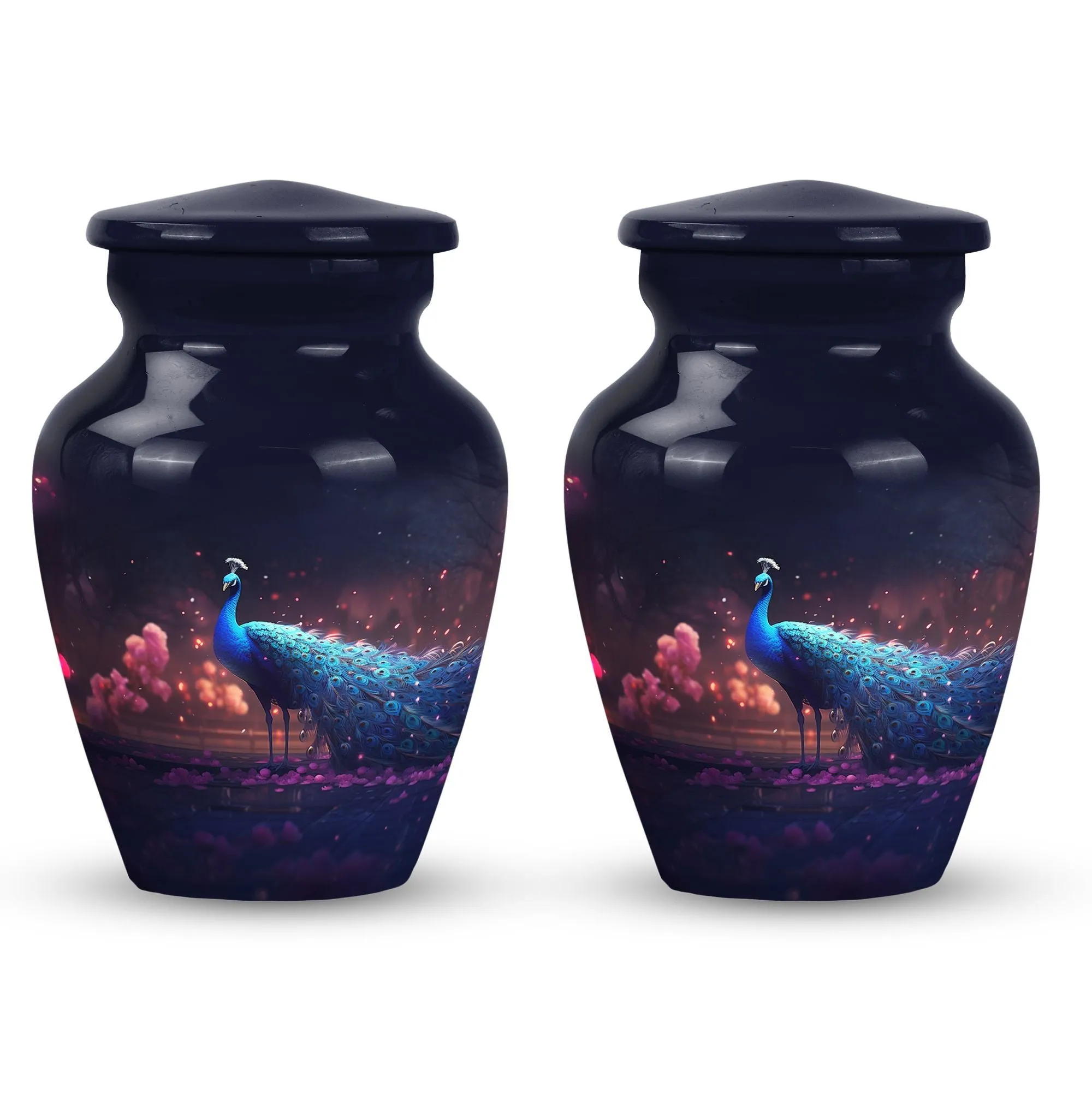 Peacock Themed Large Cremation Urn for Cherished Mother