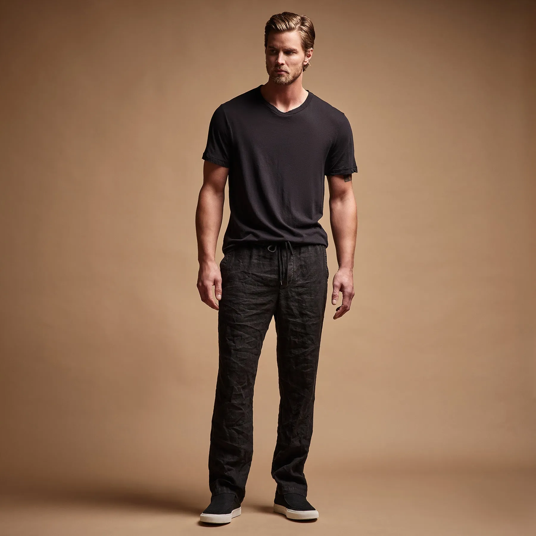 Relaxed Linen Pant - Black