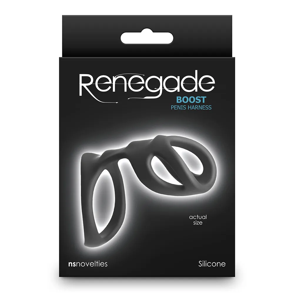 Renegade Boost Windowed Silicone Penis Harness & Ball Ring