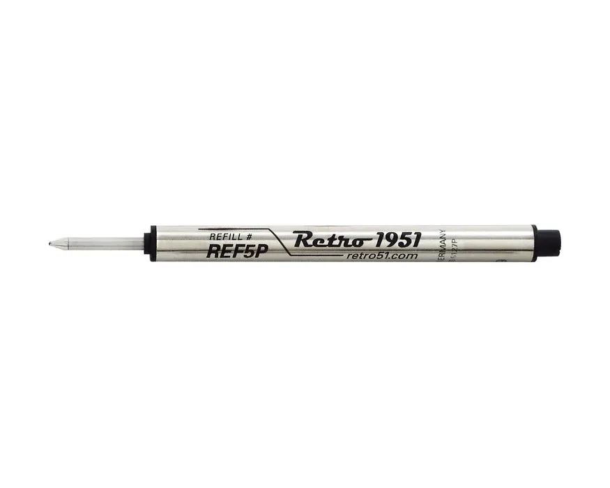 Retro 51 Black Capless Rollerball Refill 3pk