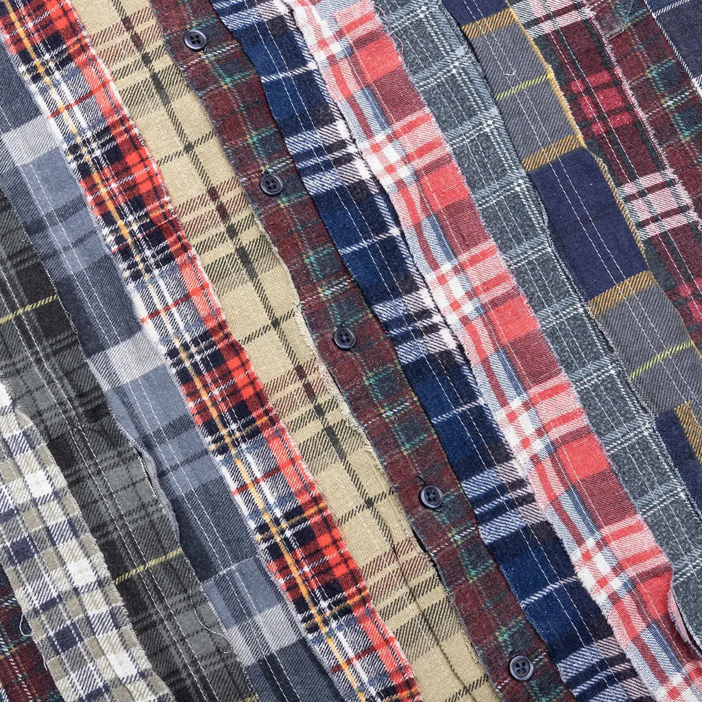Ribbon Wide Flannel Shirt - Assorted
