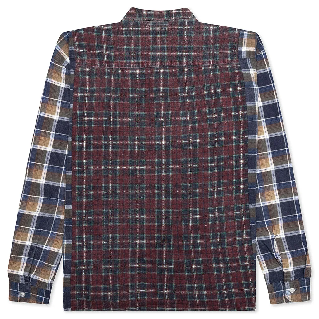 Ribbon Wide Flannel Shirt - Assorted