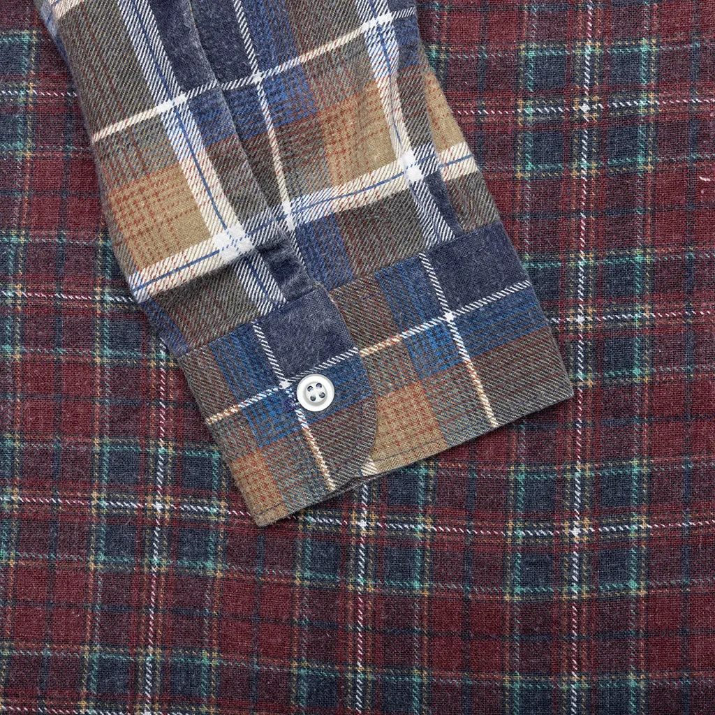 Ribbon Wide Flannel Shirt - Assorted