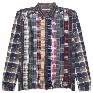 Ribbon Wide Flannel Shirt - Assorted