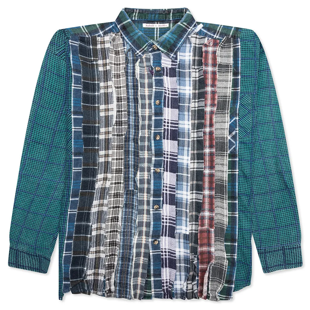 Ribbon Wide Flannel Shirt - Assorted