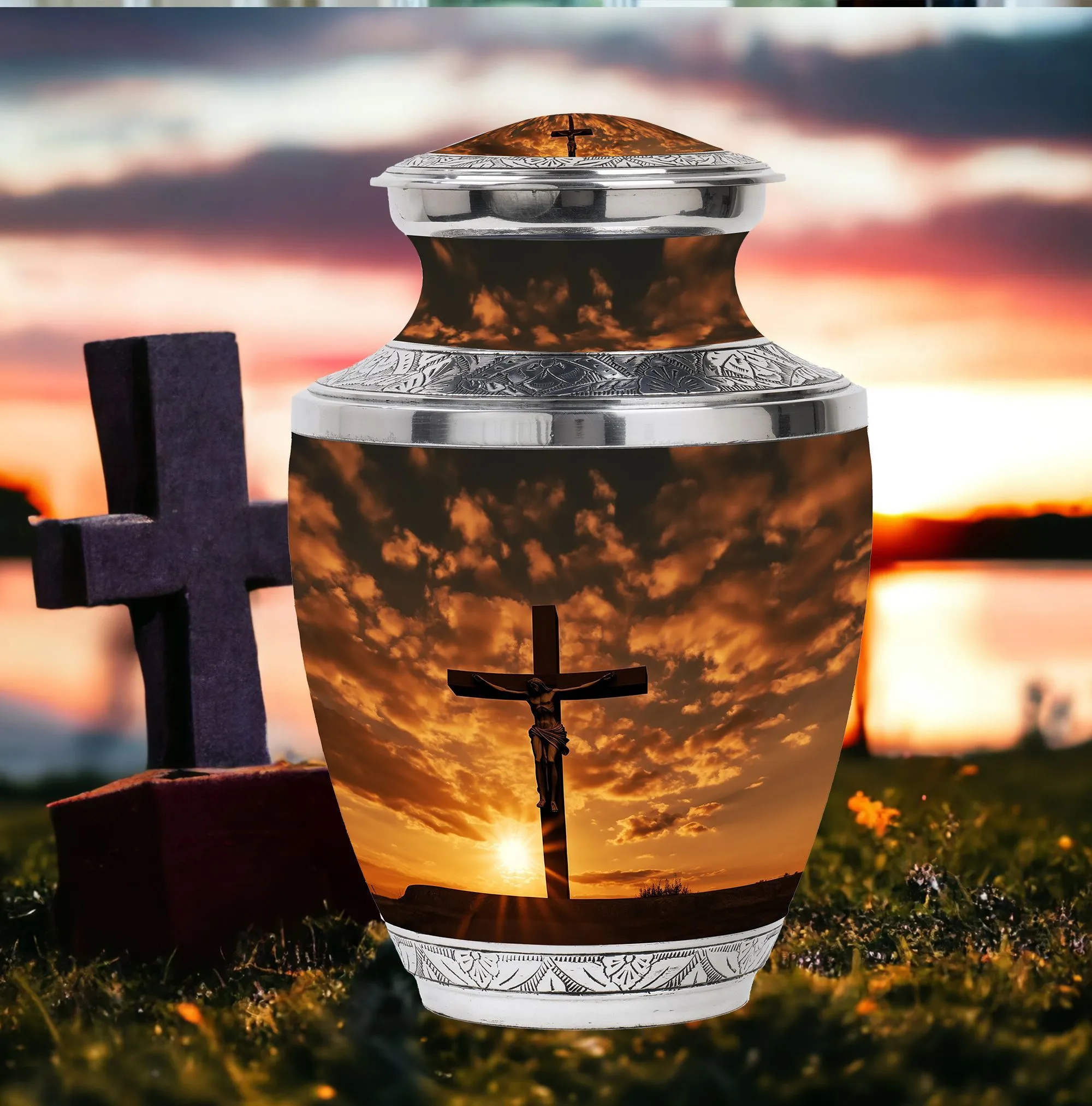 Sacrosanct Passage: Resplendent Jesus Christ Cross Cremation