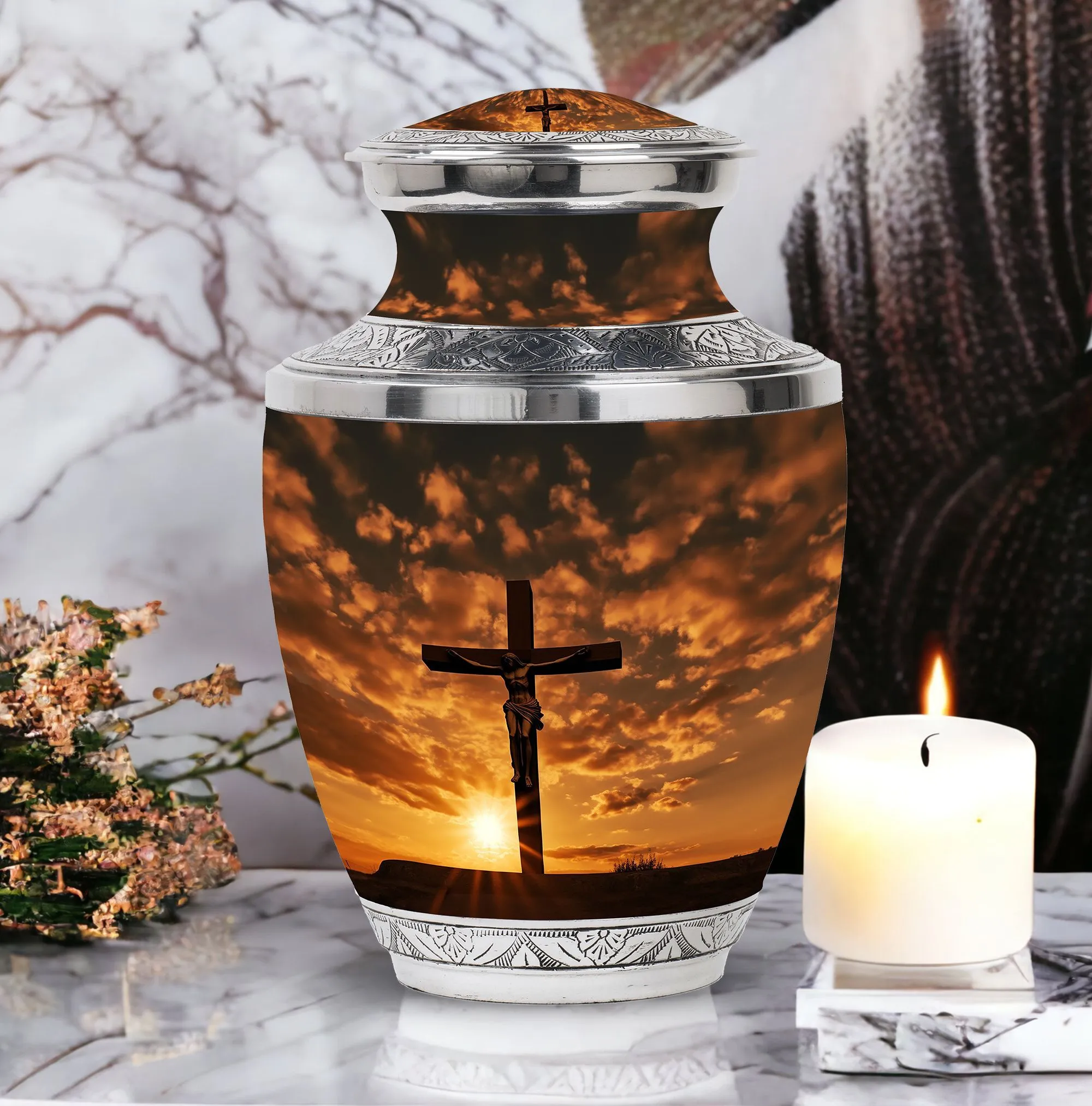 Sacrosanct Passage: Resplendent Jesus Christ Cross Cremation