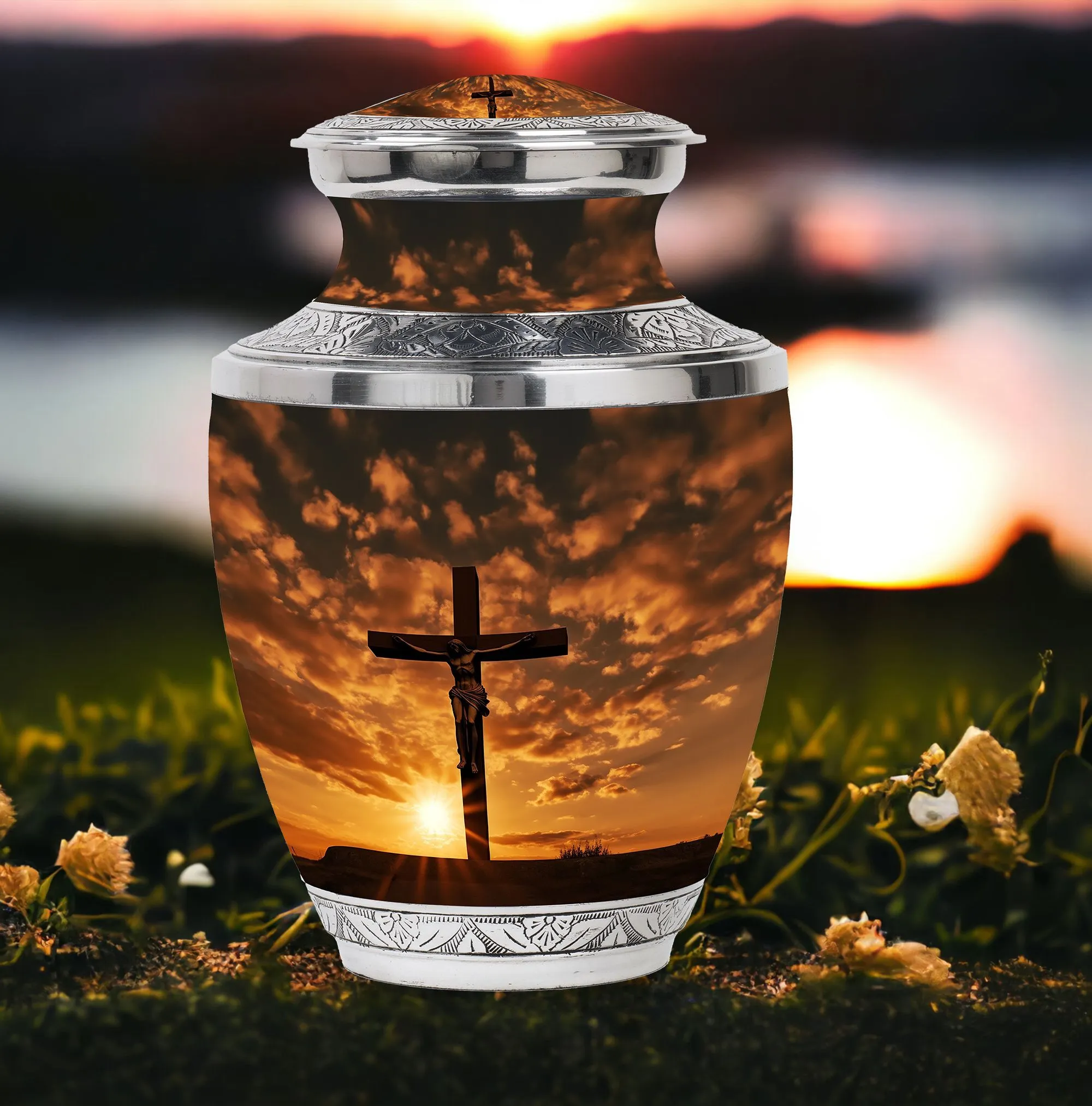 Sacrosanct Passage: Resplendent Jesus Christ Cross Cremation