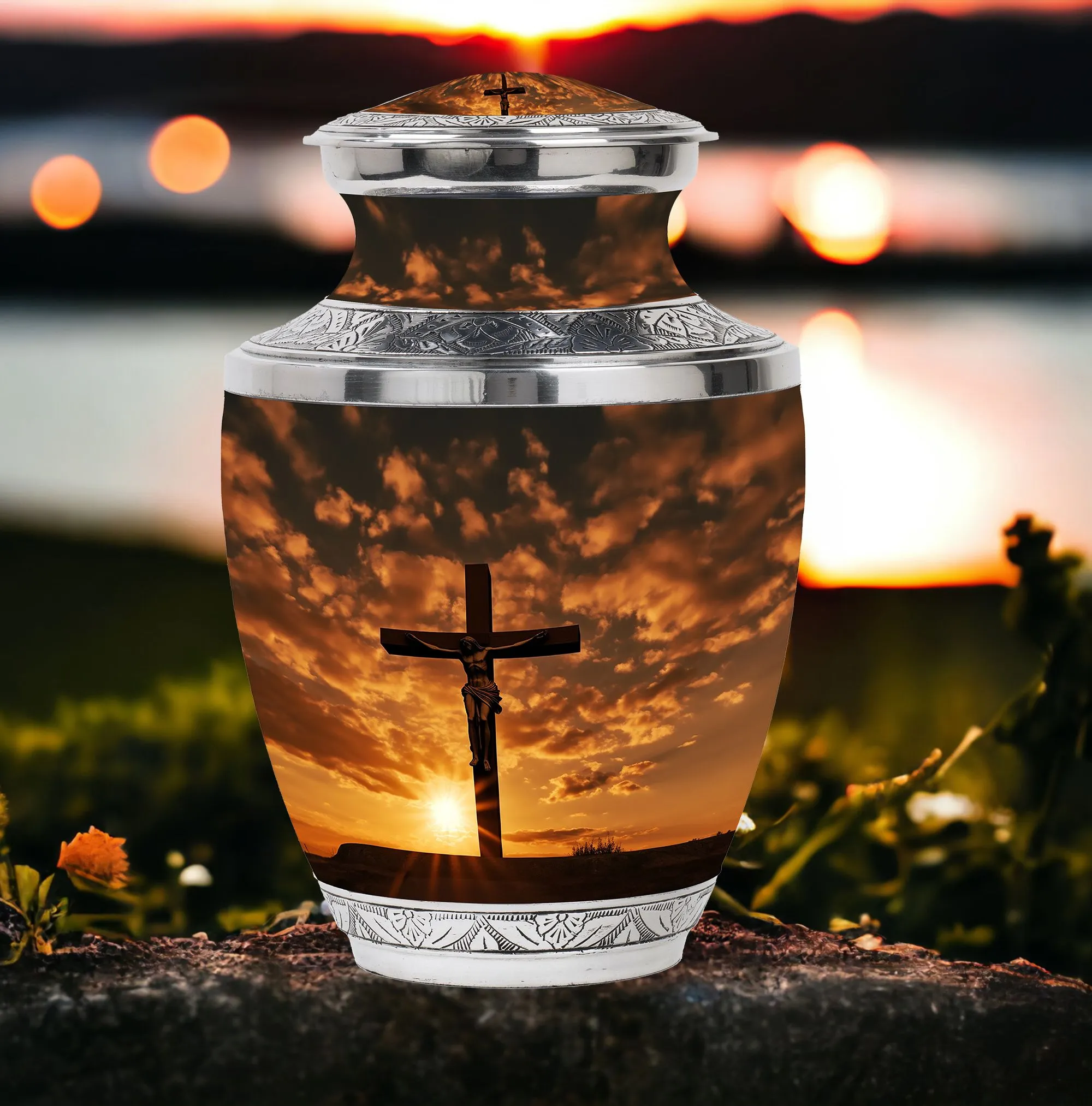 Sacrosanct Passage: Resplendent Jesus Christ Cross Cremation