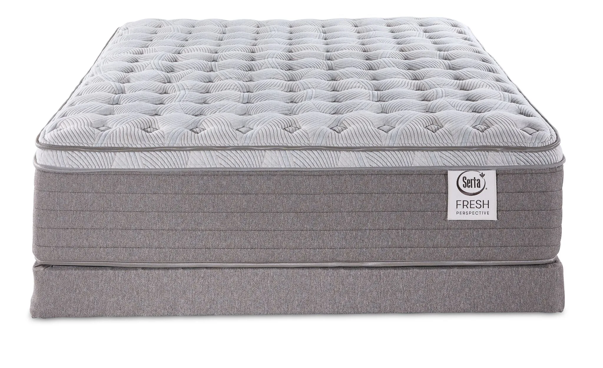 Serta Fresh Perspective Medium Queen Mattress and Low Profile Boxspring Set