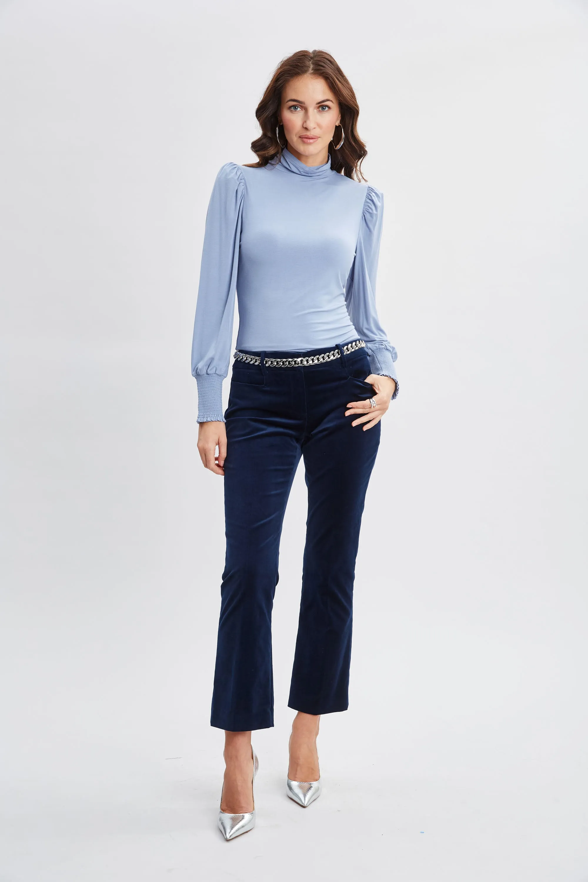 Smocked Turtleneck Knit
