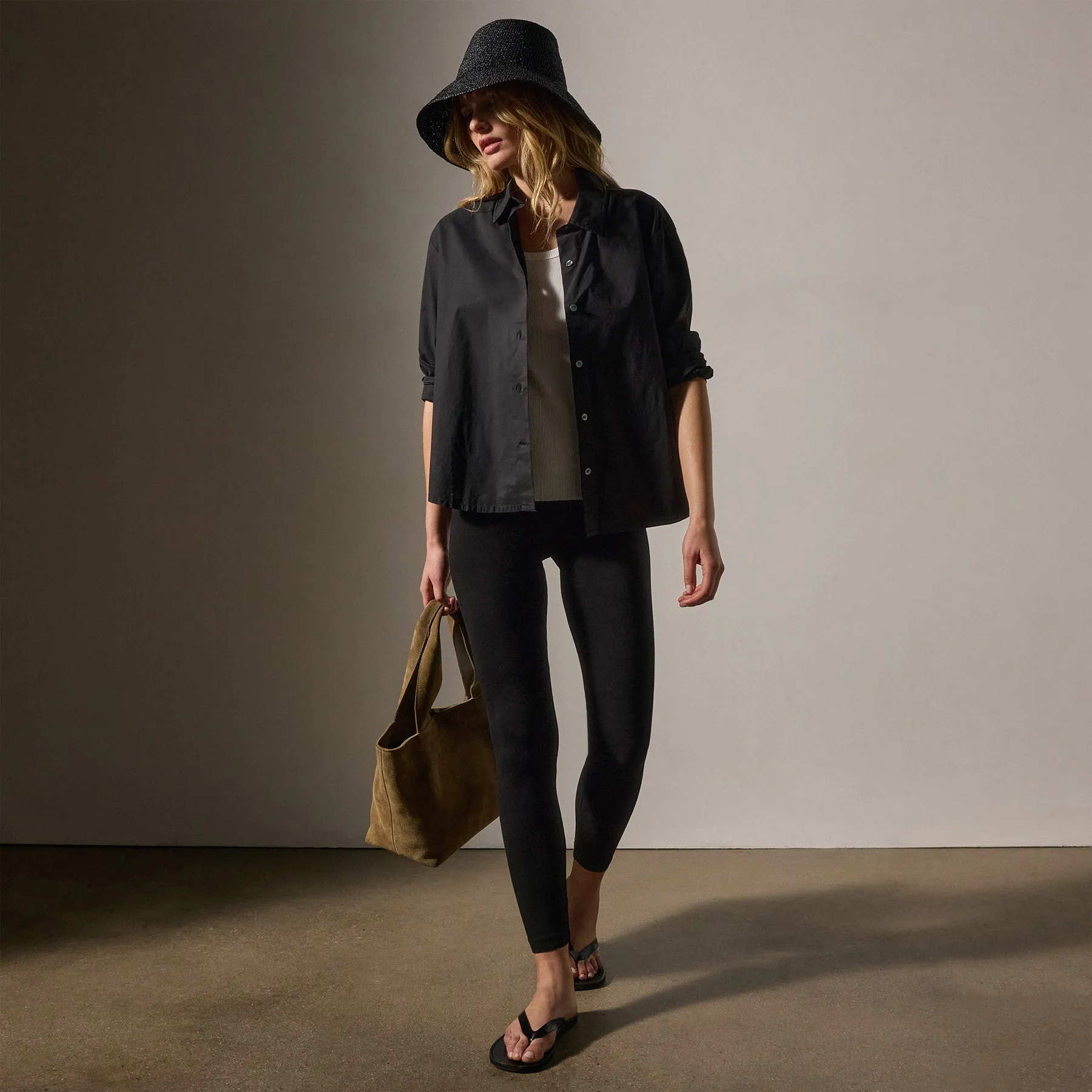 Stretch Jersey Long Legging - Black