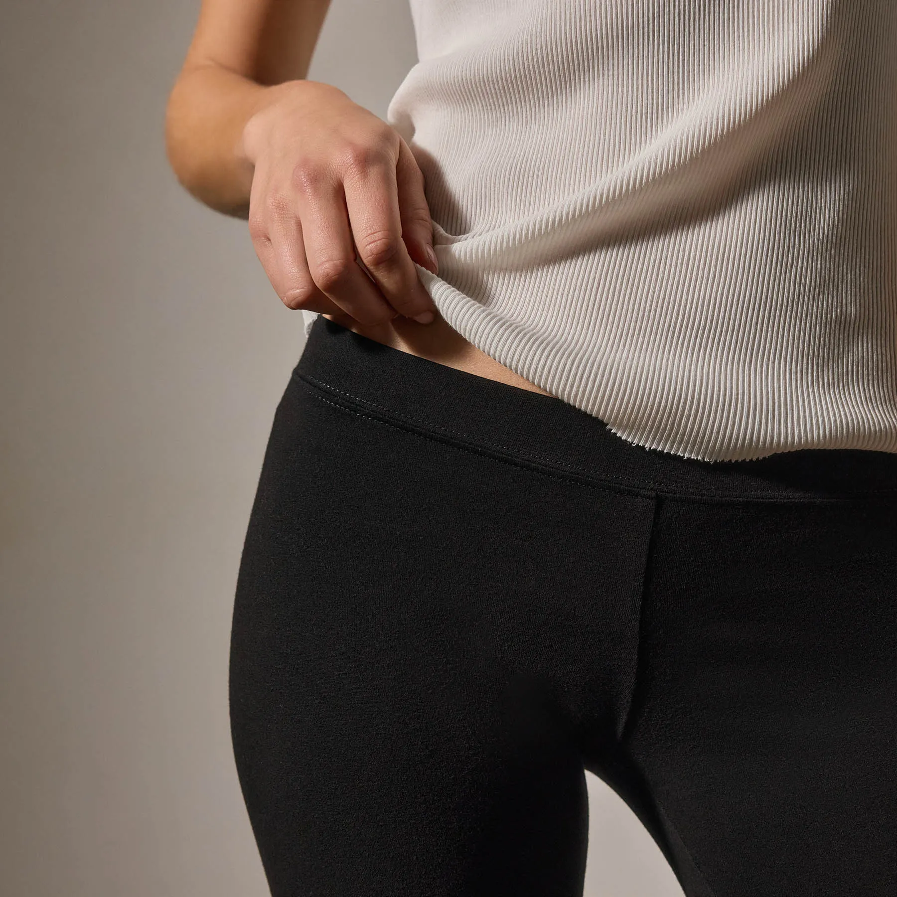 Stretch Jersey Long Legging - Black
